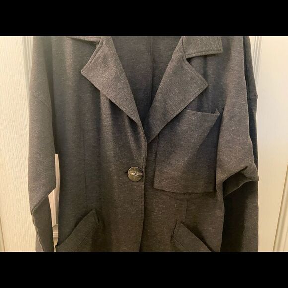 CAbi #994 Lisbon Topper Jacket Cardigan Ponte Coat Sweater Gray Women's Small - Picture 3 of 8